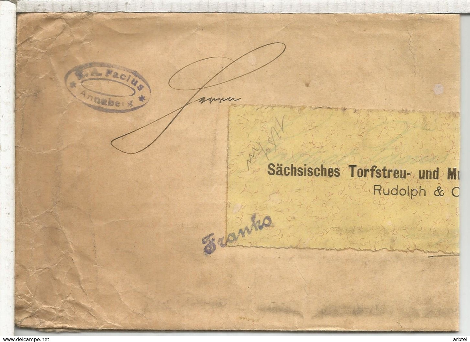 GERMANY ANNABERG 1918 BIG COVER FOLDED (2 PICTURES ) - Cartas & Documentos