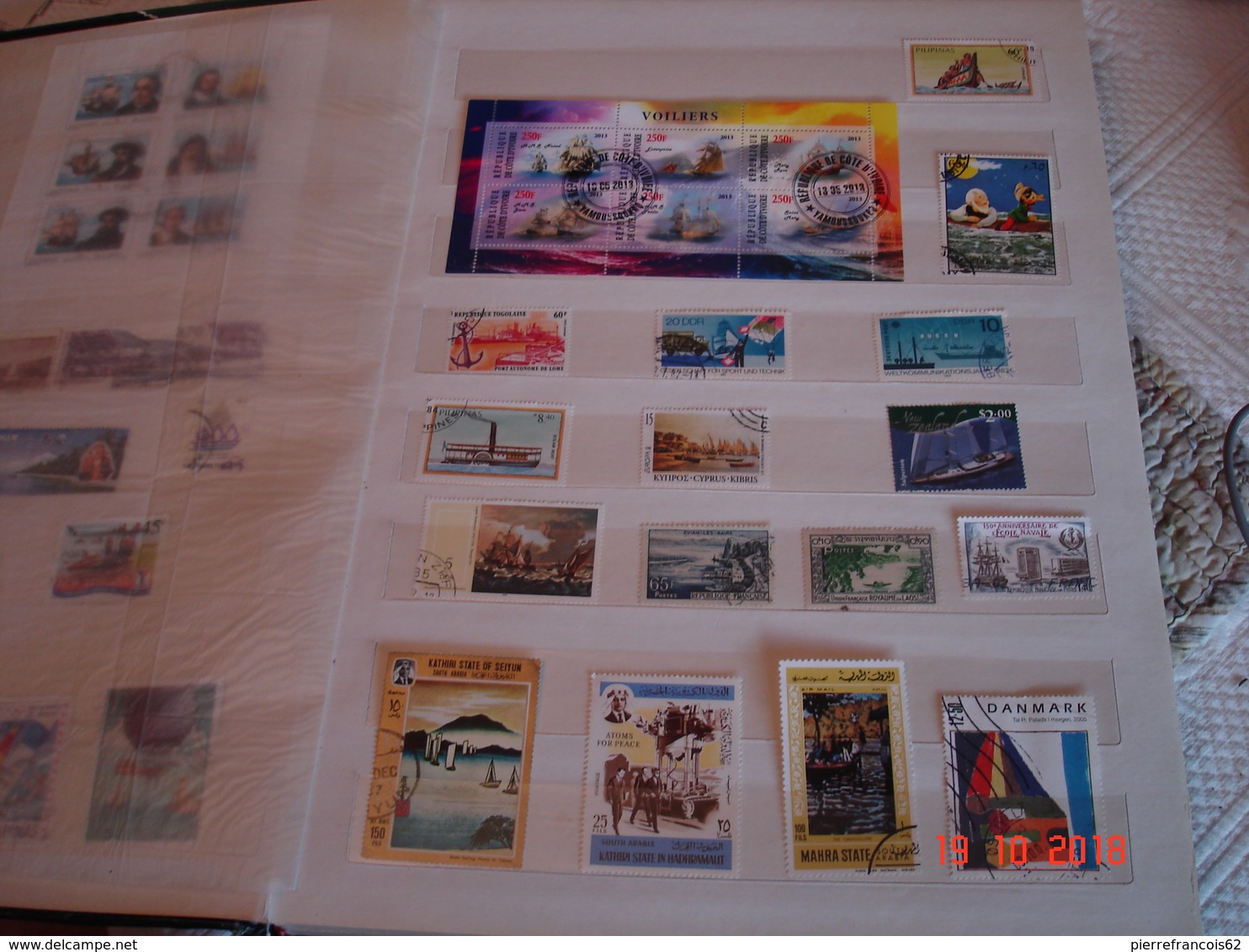 ALBUM CONTENANT COLLECTION DE TIMBRES SUR LES BATEAUX DU MONDE - Collections (en Albums)