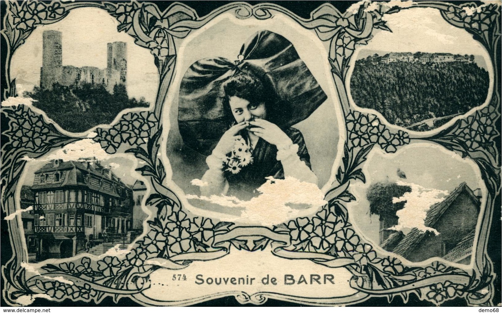 Barr  Alsacienne CPA 67 Bas Rhin Alsace Mont Sainte Odile Château Souvenirs De Barr - Barr