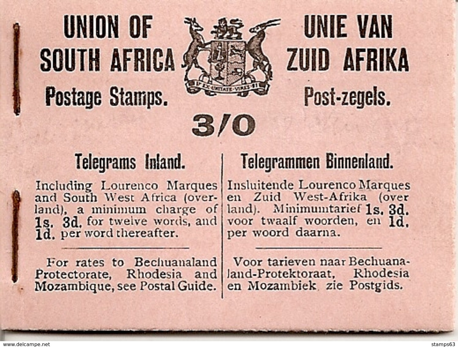 SOUTH AFRICA, 1921, Booklet 3, Georg V (12x ½d, 1d, 1½d In Blocks Of Six - Carnets