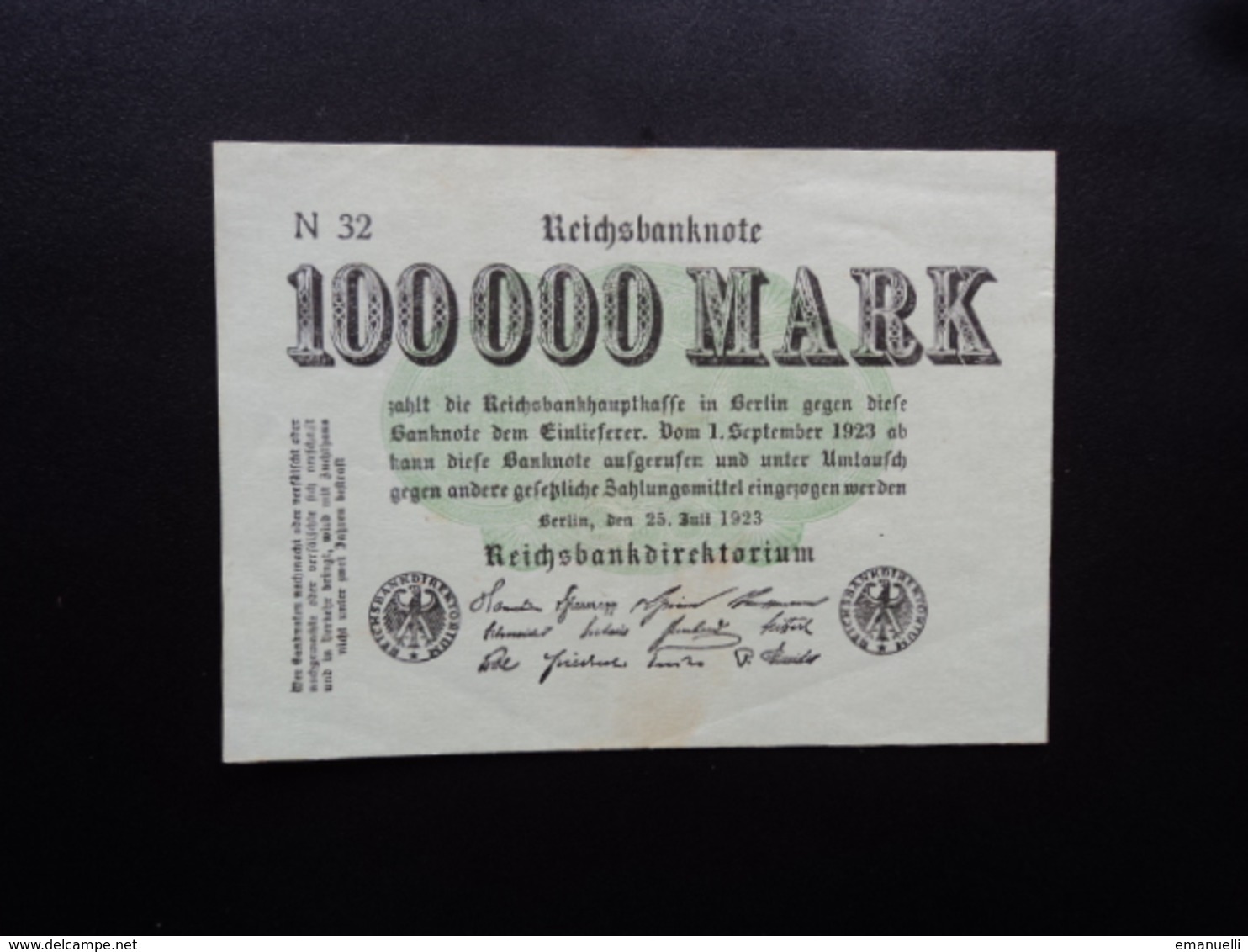 ALLEMAGNE : 100 000 MARK   25.7.1923   P 91a      SUP - 100000 Mark