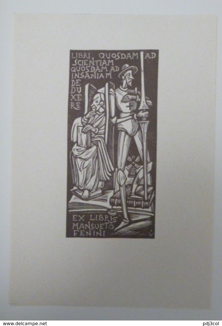 Ex-libris Illustré XXème - Italie - MANSUETO FENINI - Don Quichotte - Exlibris