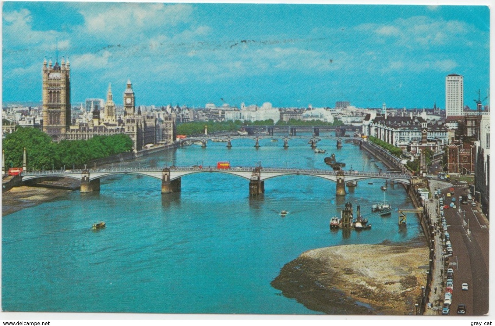 Lambeth Bridge, Houses Of Parliament And River Thames, LONDON, 1977 Used Postcard [21947] - Houses Of Parliament