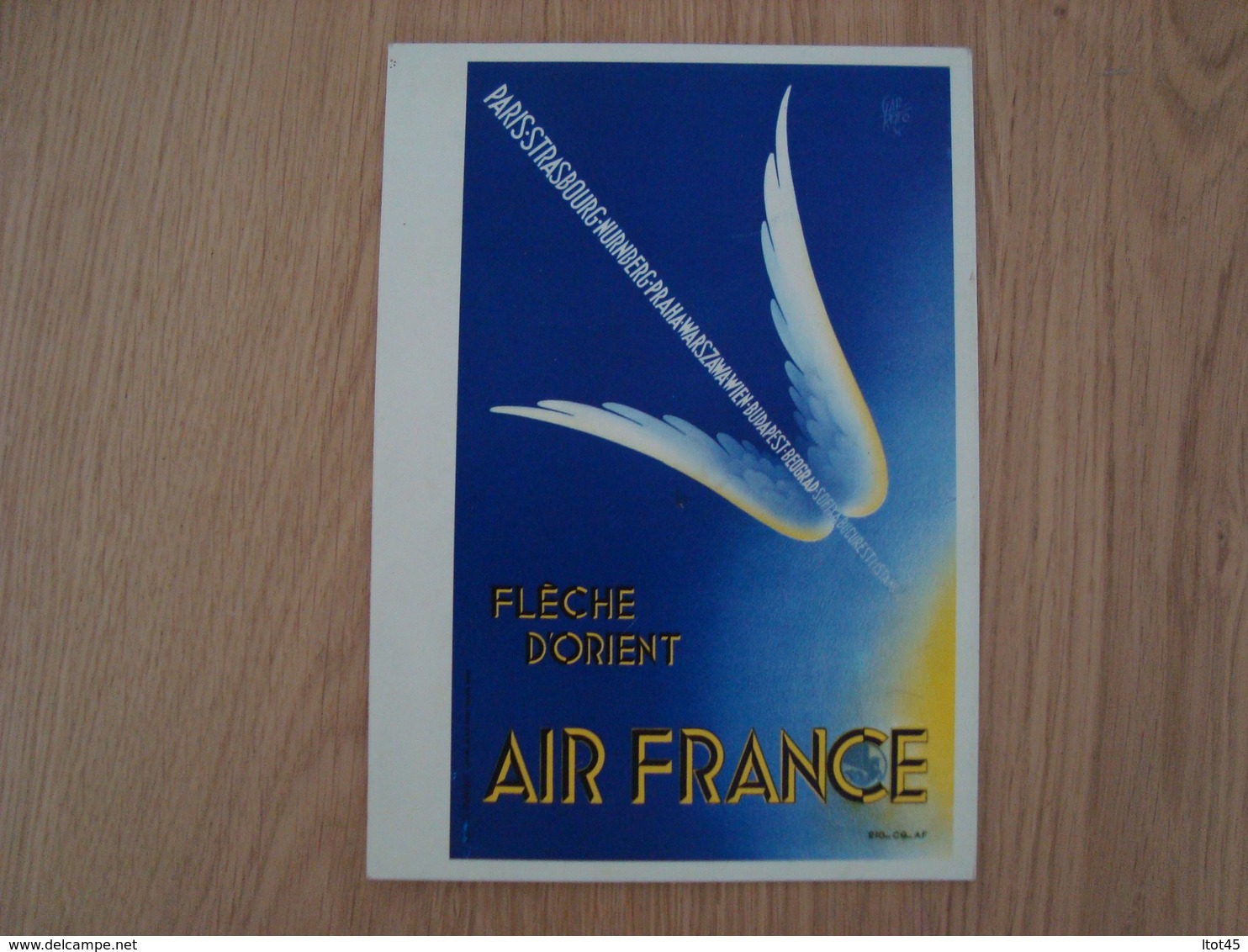 MENUS AIR FRANCE AFFICHE FLECHE D'ORIENT PARIS-TORONTO - Menus