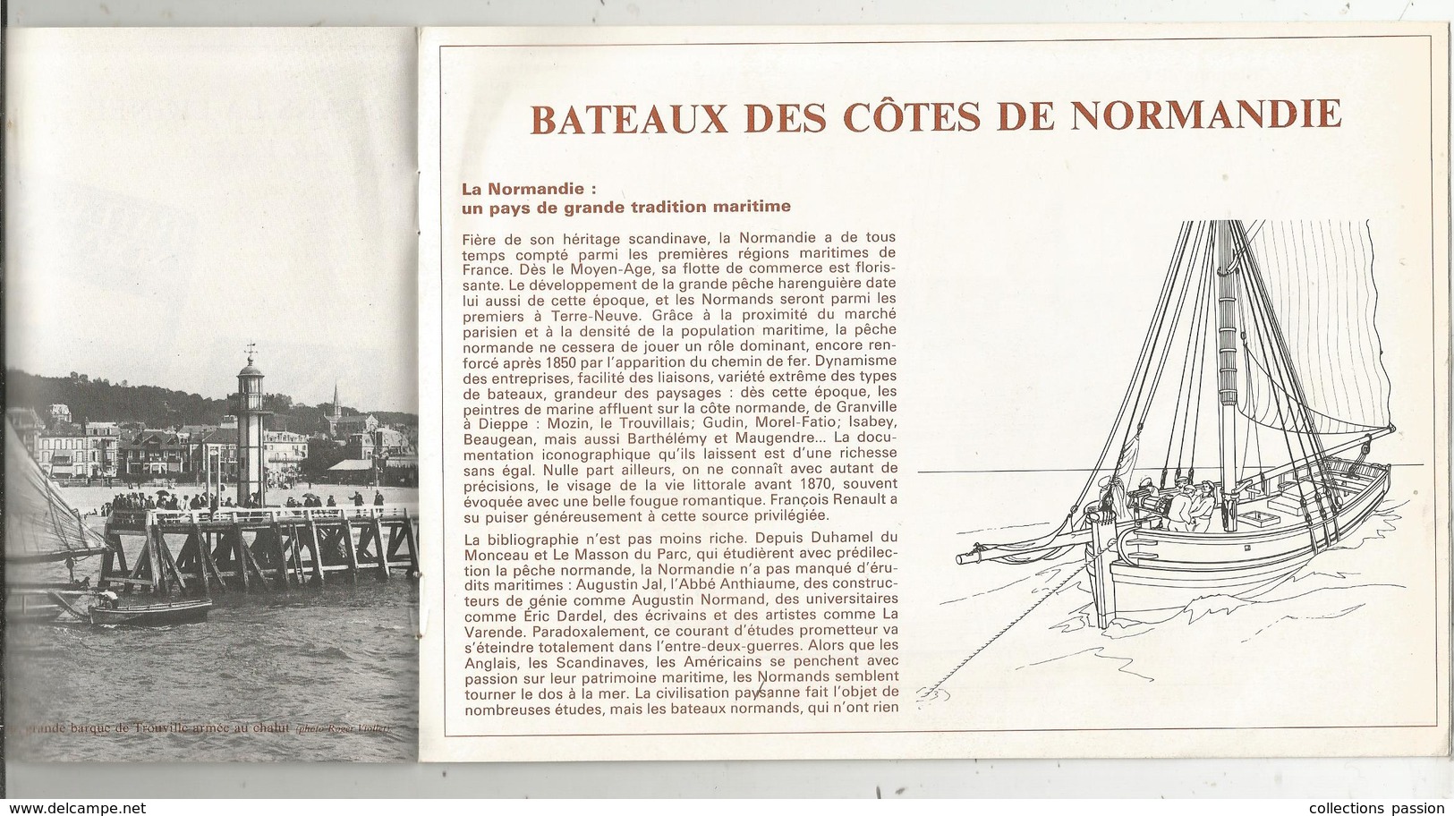 Publicité , BATEAUX DE NORMANDIE , Ed. De L'Estran , 11 Pages ,4 Scans  ,  Frais Fr 1.85 E - Publicités
