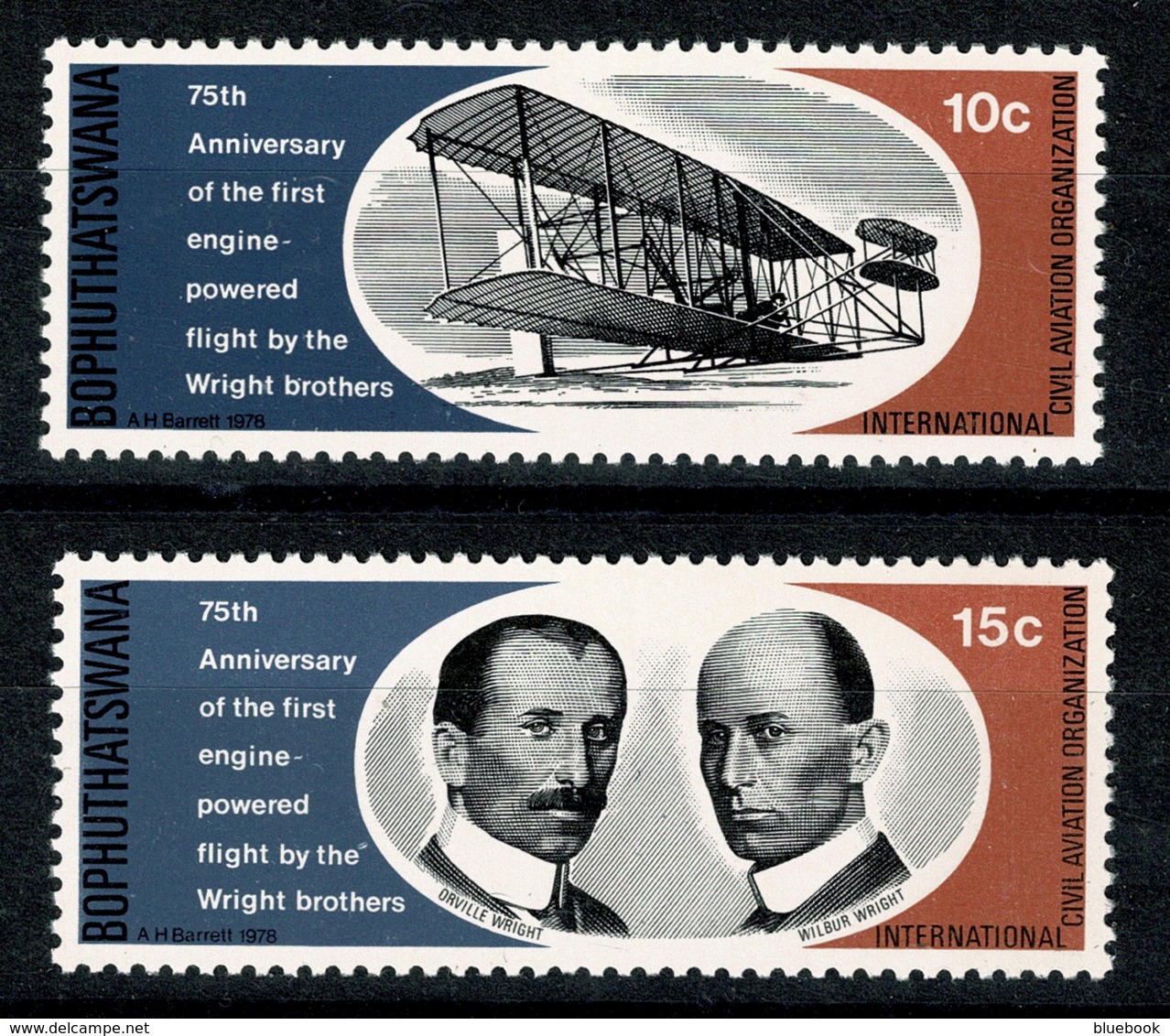 Ref 1234 - Malta 1978 - 75th Anniversary Aviation - MNH Set Of 2 Stamps - Malta