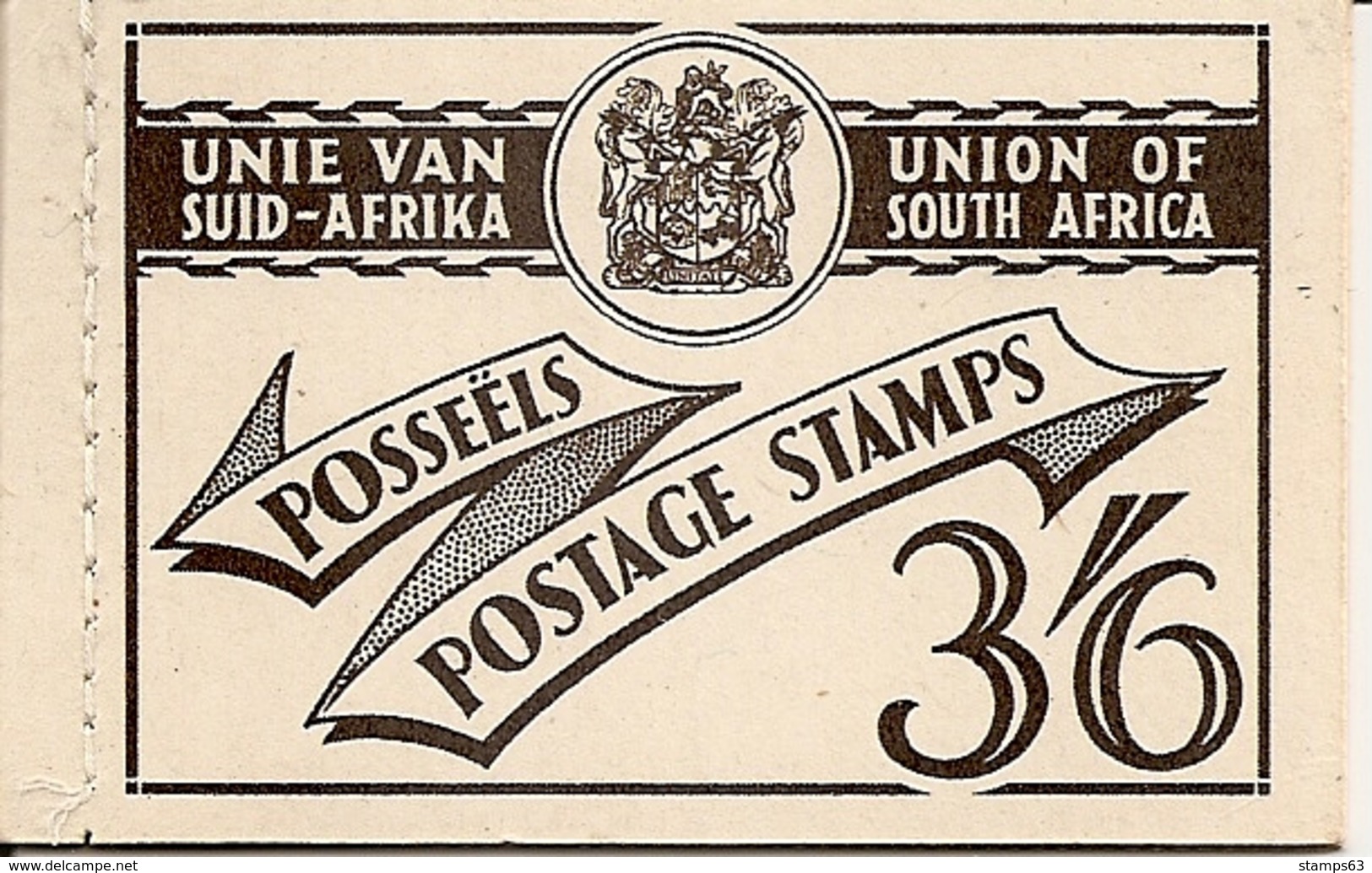 SOUTH AFRICA, 1951, Booklet 19a,  3/6, Margin With One Perforationhole - Postzegelboekjes