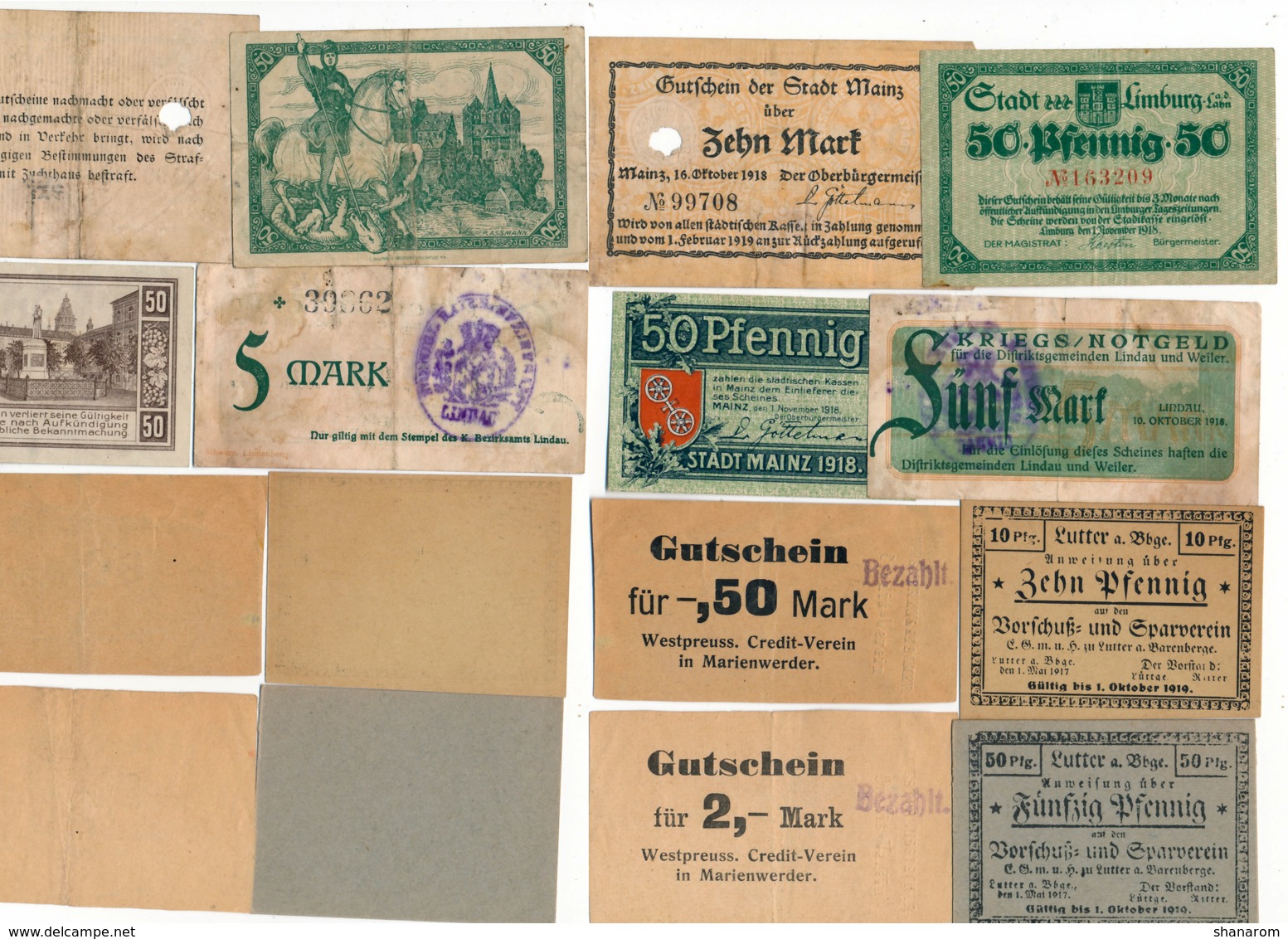 Allemagne // NOTGELD // Collection // LOT de 500 billets