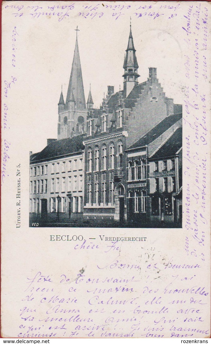 Zeer Oude Kaart 1900 Eeklo EECLOO Vredegerecht - Eeklo