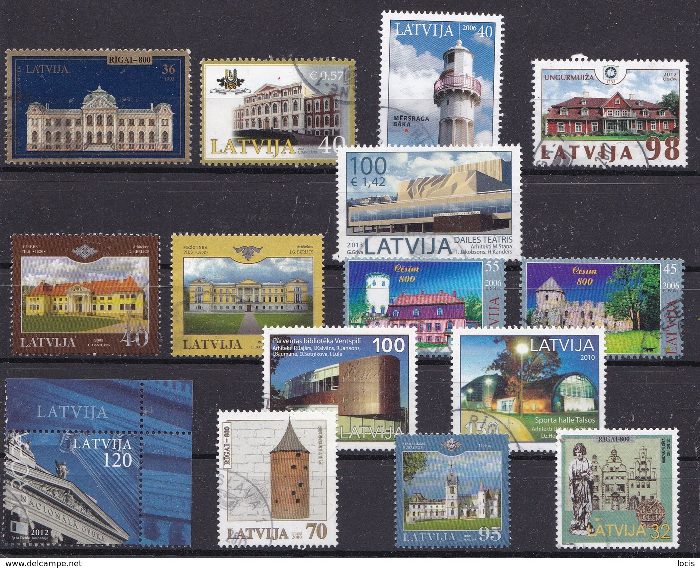 LATVIA Different Used Stamps  - Architecture - Lettland