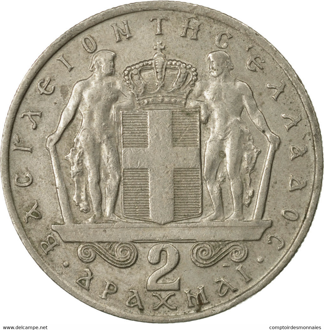 Monnaie, Grèce, Constantine II, 2 Drachmai, 1966, TB+, Copper-nickel, KM:90 - Luxembourg