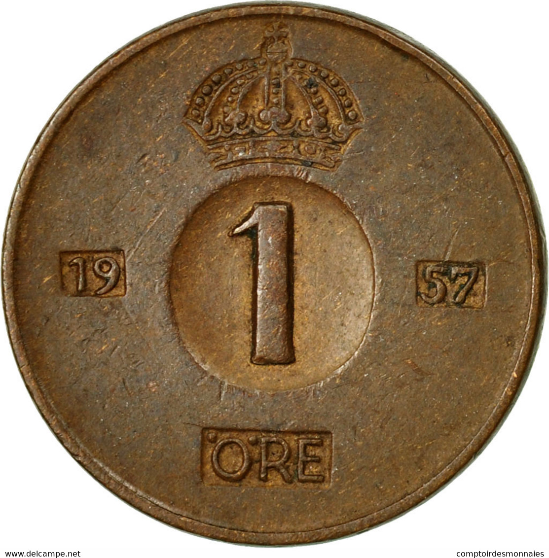 Monnaie, Suède, Gustaf VI, Ore, 1957, TTB, Bronze, KM:820 - Suède