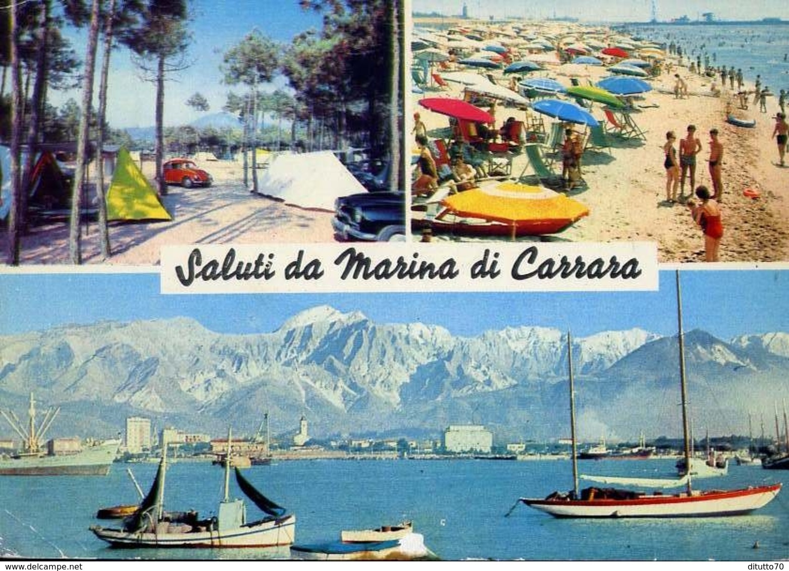 Saluti Da Marina Di Carrara - Formato Grande Viaggiata – E 8 - Carrara