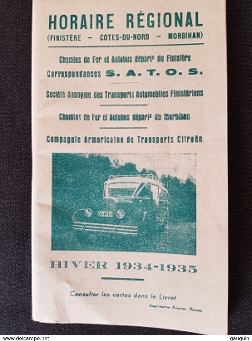 FASCICULE TOURISTIQUE - Cie S.A.T.O.S. - Horaires Lignes - Nbreuses PUB + CARTE - 1934-35 - 96 Pages - - Tourism