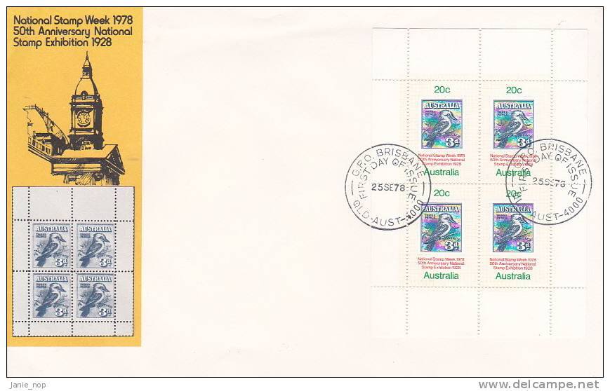 Australia 1978  National Stamp Week Mini Sheet  FDC - FDC