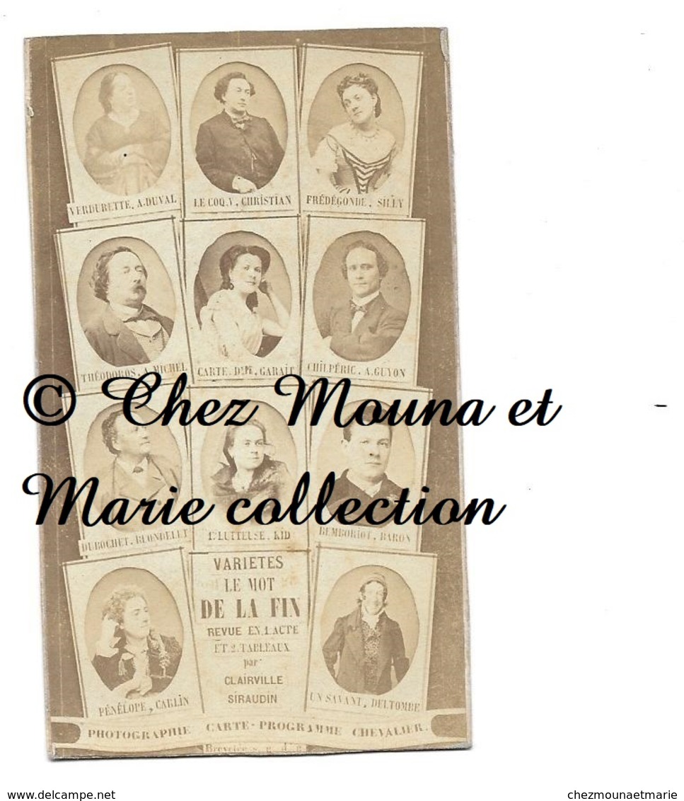 CARTE PROGRAMME CHEVALIER VESLY - LE MOT DE LA FIN CLAIRVILLE SIRAUDIN - ACTEURS COMEDIENS - EURE - CDV PHOTO - Métiers