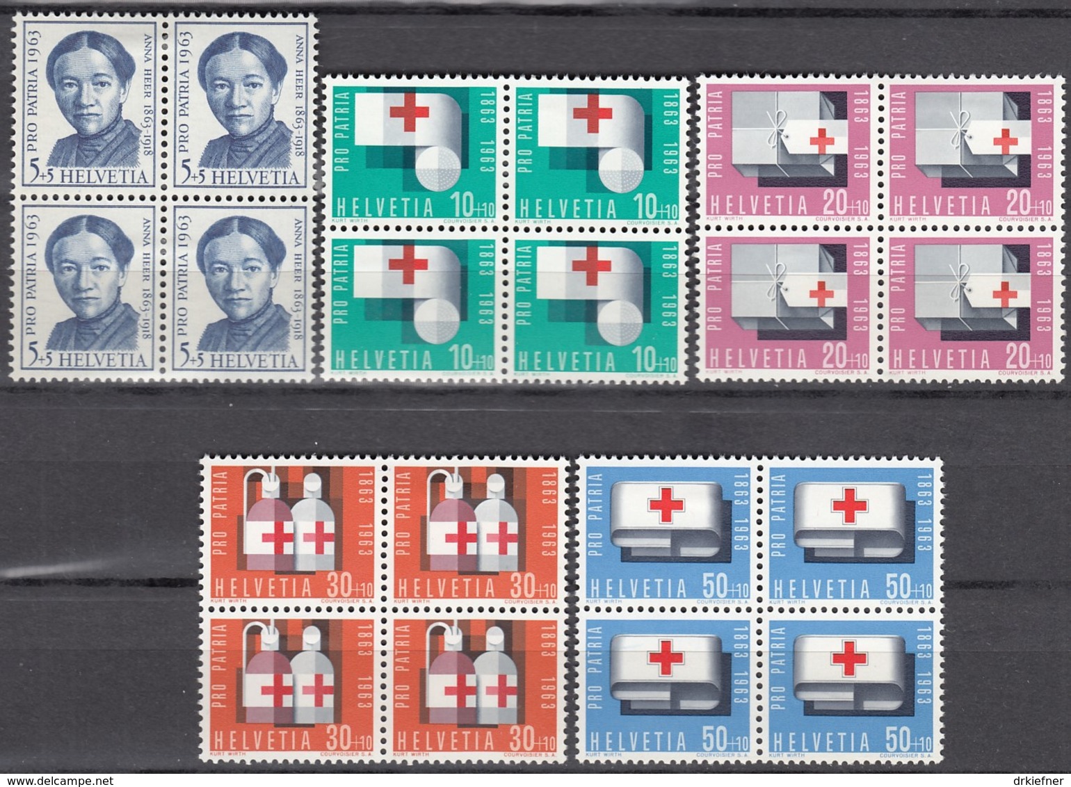 SCHWEIZ 775-779, 4erBlock, Ungebraucht *, Pro Patria 1963, Rotes Kreuz - Ungebraucht