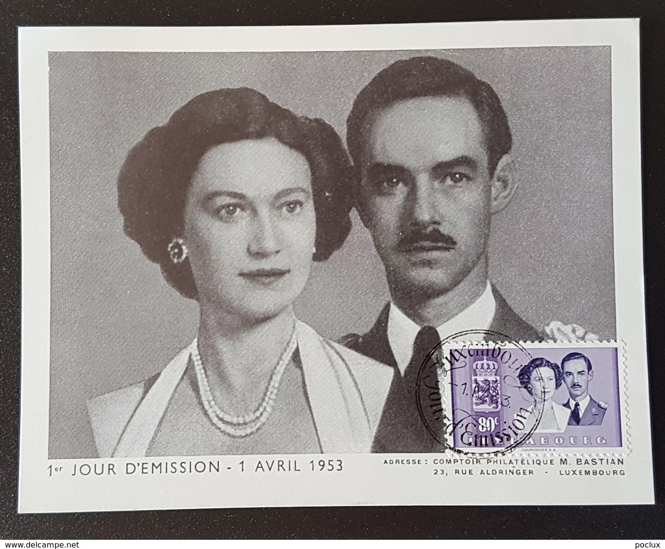 Luxembourg- Couple Princier: Grand Duc Héritier Jean De Luxembourg/Princesse Joséphine-Charlotte De Belgique. - Commemoration Cards