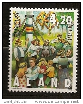 Finlande Aland 1998 N° 141 ** Europa, Festivals Nationaux, Fête, Saint-Jean, Musique, Violon, Danse, Accordéon, Bouleau - Aland