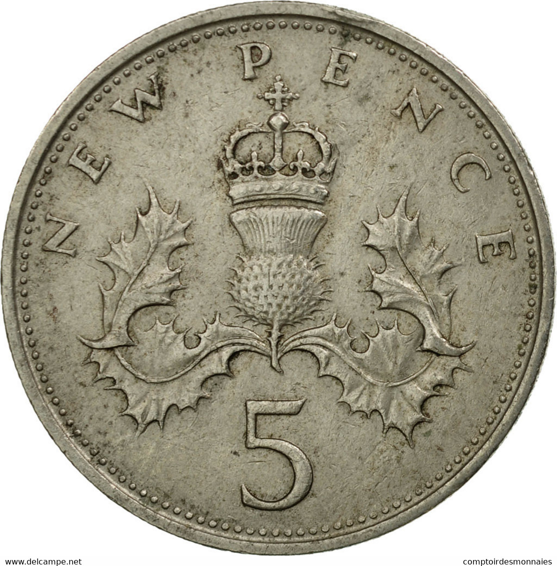 Monnaie, Grande-Bretagne, Elizabeth II, 5 New Pence, 1969, TB, Copper-nickel - 5 Pence & 5 New Pence