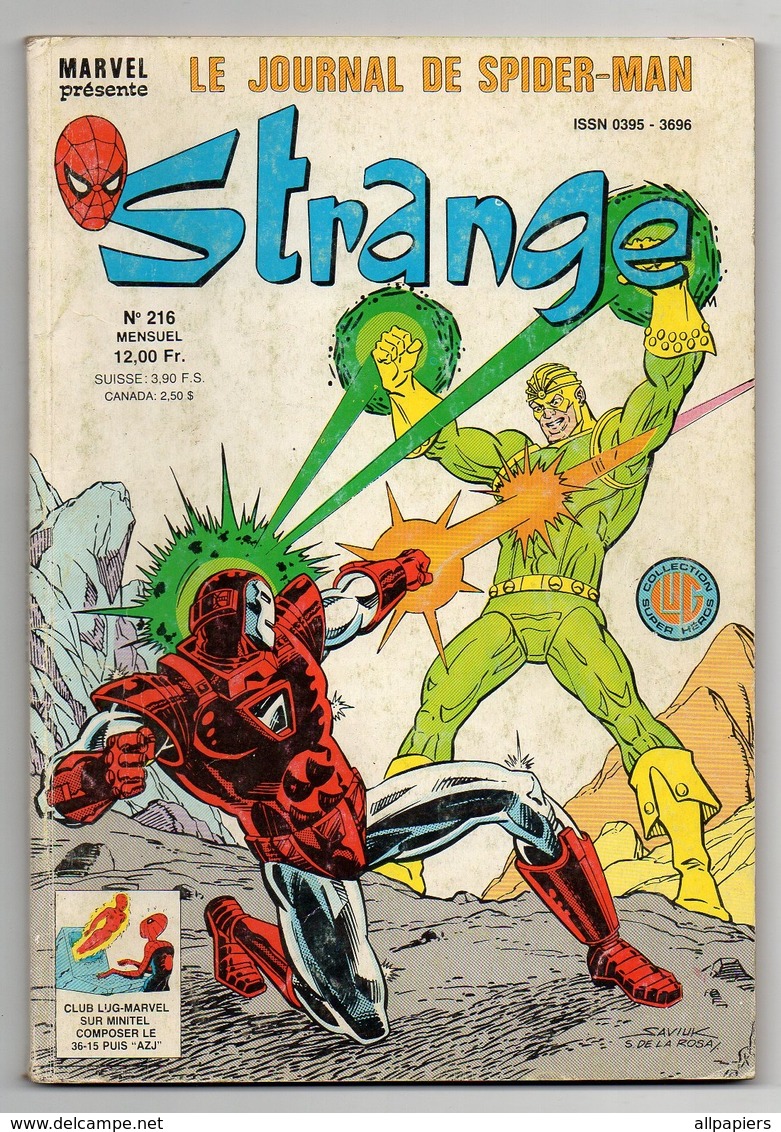 Strange N°216 La Division Alpha - L'araignée - Iron-Man - Les Vengeurs - Les Micro-robots - Les Mayas, Azteques Et Incas - Strange