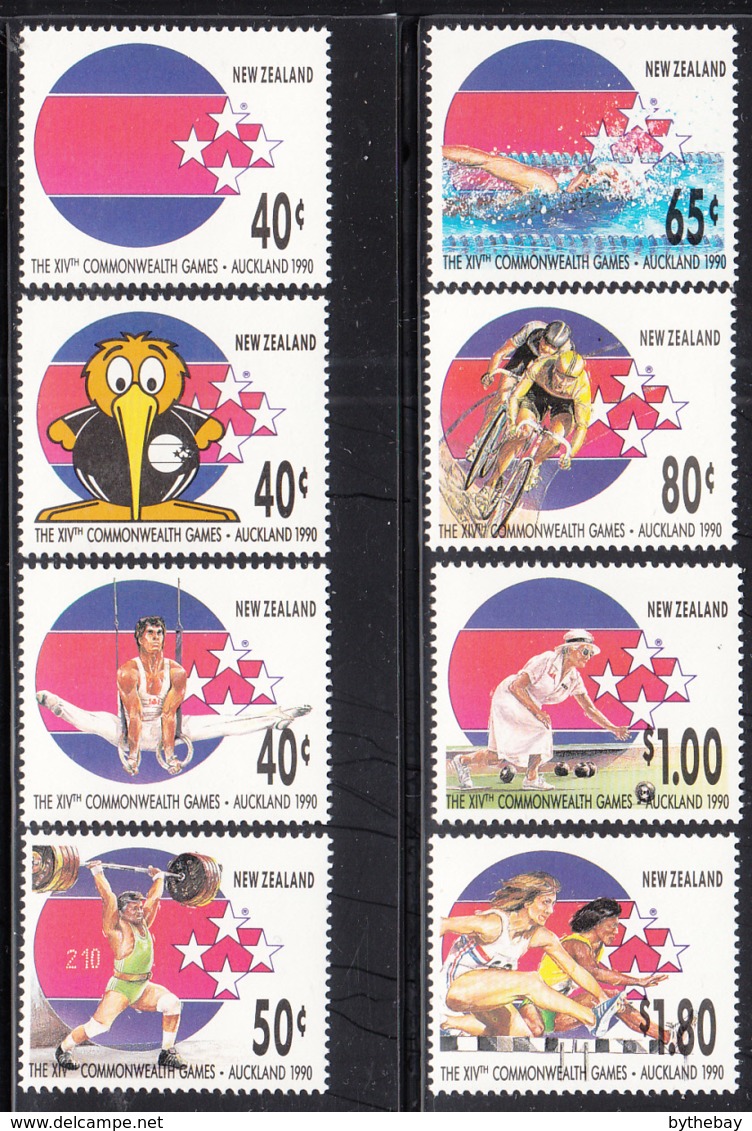 New Zealand 1989 MNH Scott #970-#977 Commonwealth Games Sports - Ongebruikt