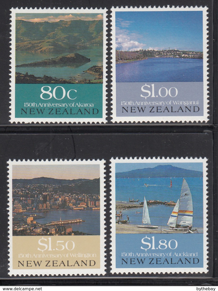 New Zealand 1990 MNH Scott #993-#996 Akaroa Harbour, Durie Hill, Mt. Victoria, Rangitoto Island - Neufs