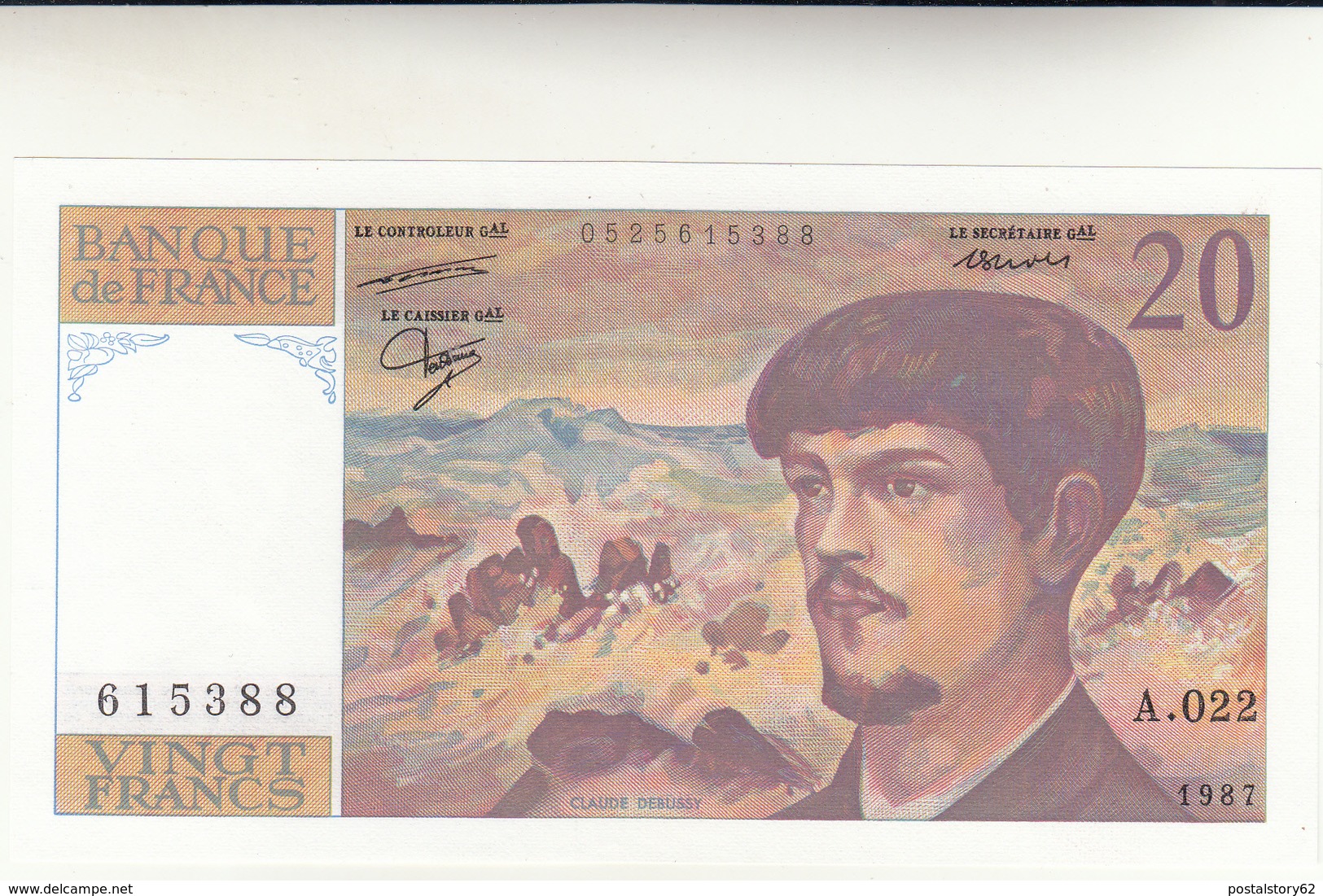 20 Francs, Banconota Banque De France FDS  Anno 1987 - 20 F 1980-1997 ''Debussy''