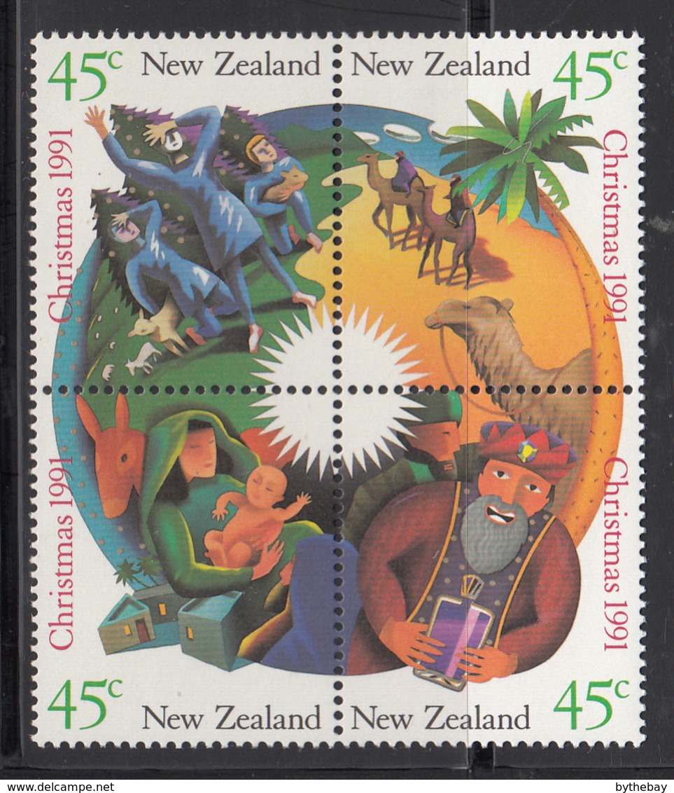 New Zealand 1991 MNH Scott #1058-#1064 Christmas Block Of 4, 3 Singles - Neufs