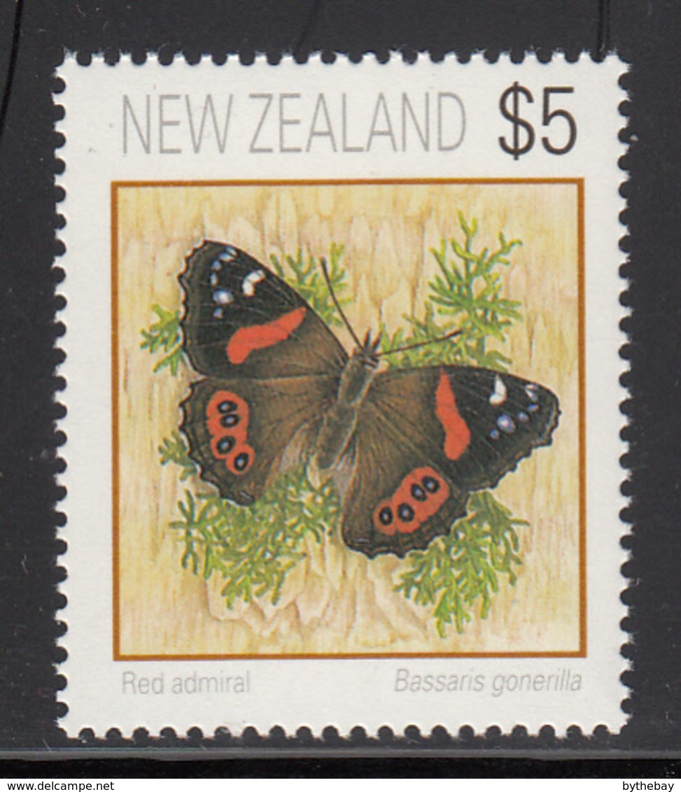 New Zealand 1995 MNH Scott #1079 $5 Red Admiral Butterfly - Neufs