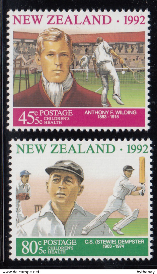 New Zealand 1992 MNH #B141-#B142 Wilding Tennis, Dempster Cricket - Neufs