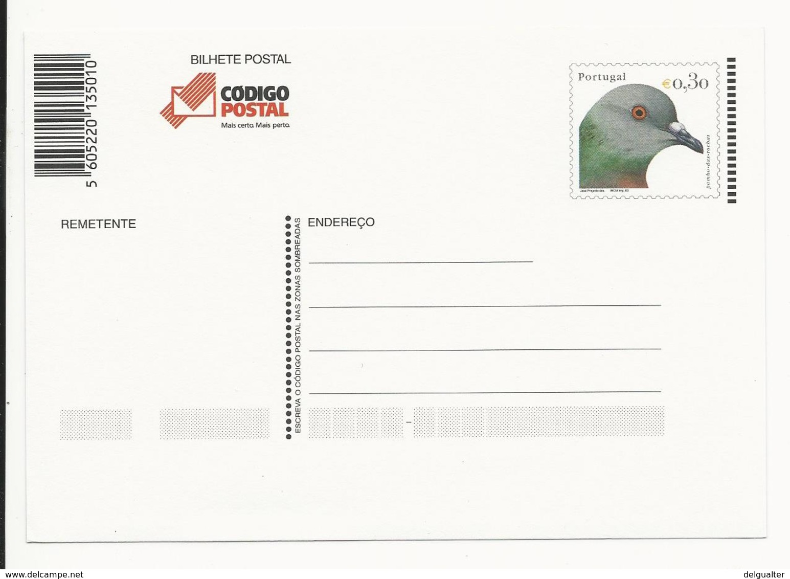 Postal Stationery * Portugal * Pombo Das Rochas - Postal Stationery