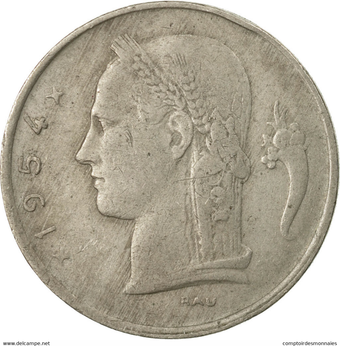 Monnaie, Belgique, Franc, 1954, TB, Copper-nickel, KM:142.1 - 1 Franc