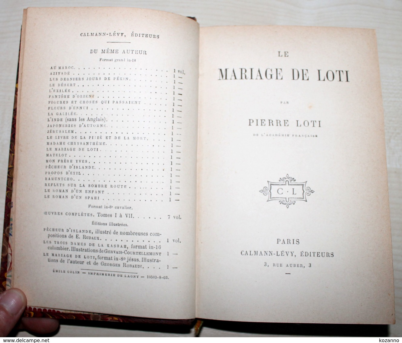 14/ ANCIEN LIVRE : LE MARIAGE DE LOTI Par PIERRE LOTI - EDITION CALMANN-LEVY - 1801-1900