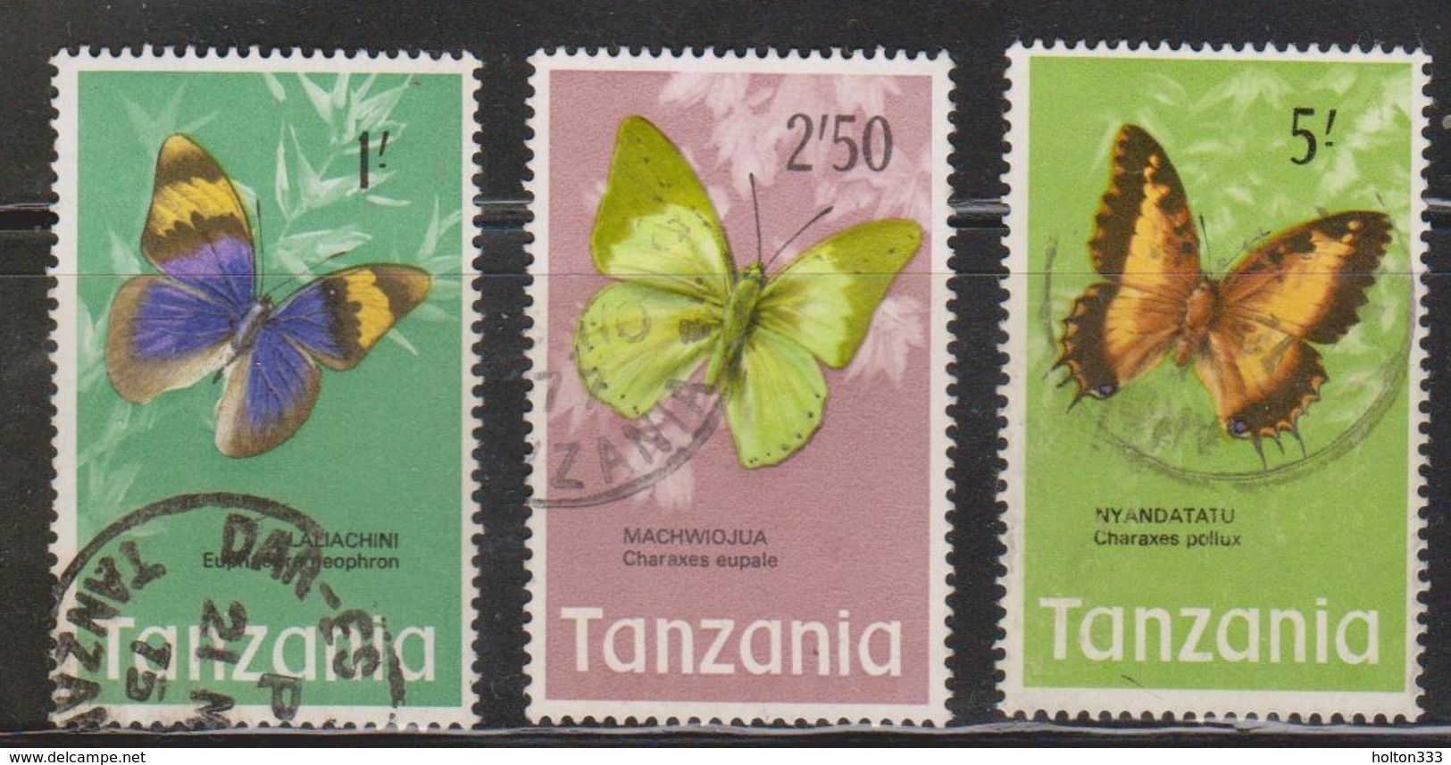 TANZANIA Scott # 44, 46, 47 Used - Butterflies - Tanzania (1964-...)