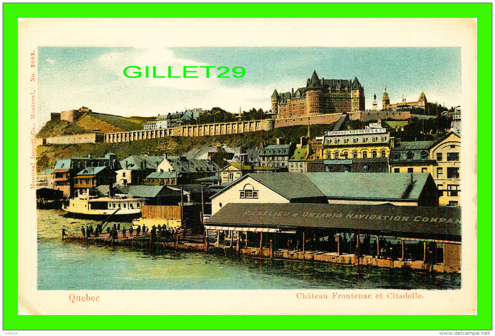 QUÉBEC -  CHÂTEAU FRONTENAC ET LA CITADELLE - RICHELIEU &amp; ONTARIO NAVIGATION CO - TRAVEL IN 1905 - - Québec - La Citadelle