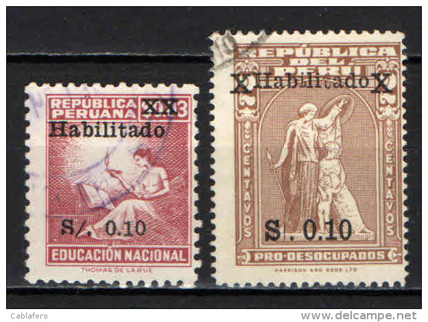 PERU' - 1966 - FIGURA ALLEGORICA DELL'EDUCAZIONE E PROTEZIONE - CON SOVRASTAMPA - OVERPRINTED - USATI - Peru