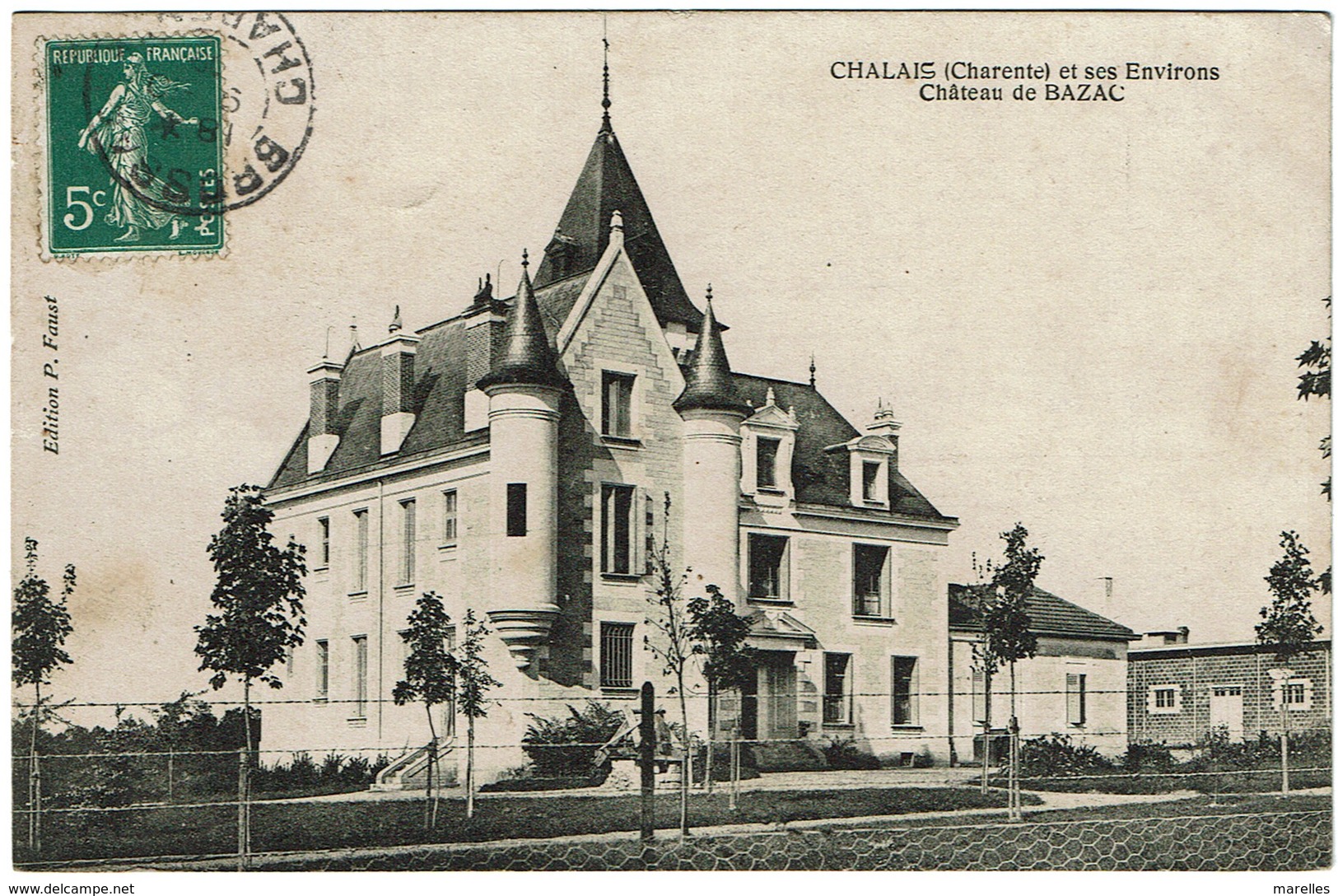 CPA Chalais 16. Château De Bazac. 1908 - Autres & Non Classés