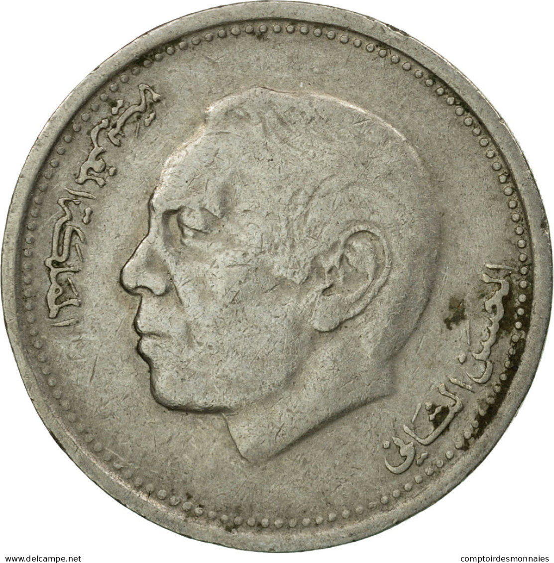 Monnaie, Maroc, Al-Hassan II, 1/2 Dirham, 1987/AH1407, Paris, TB, Copper-nickel - Maroc