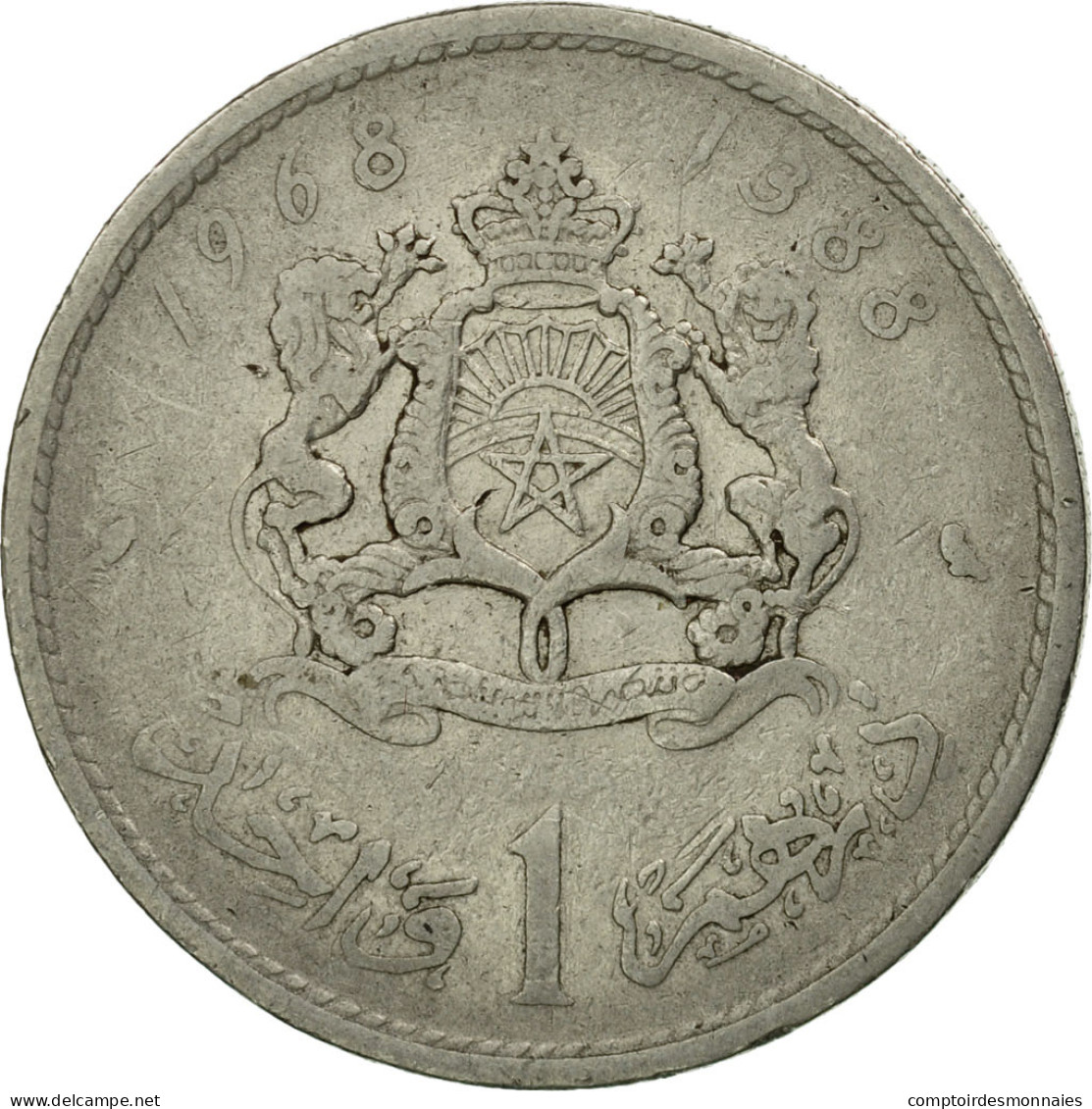 Monnaie, Maroc, Al-Hassan II, Dirham, 1968, Paris, TB, Nickel, KM:56 - Maroc