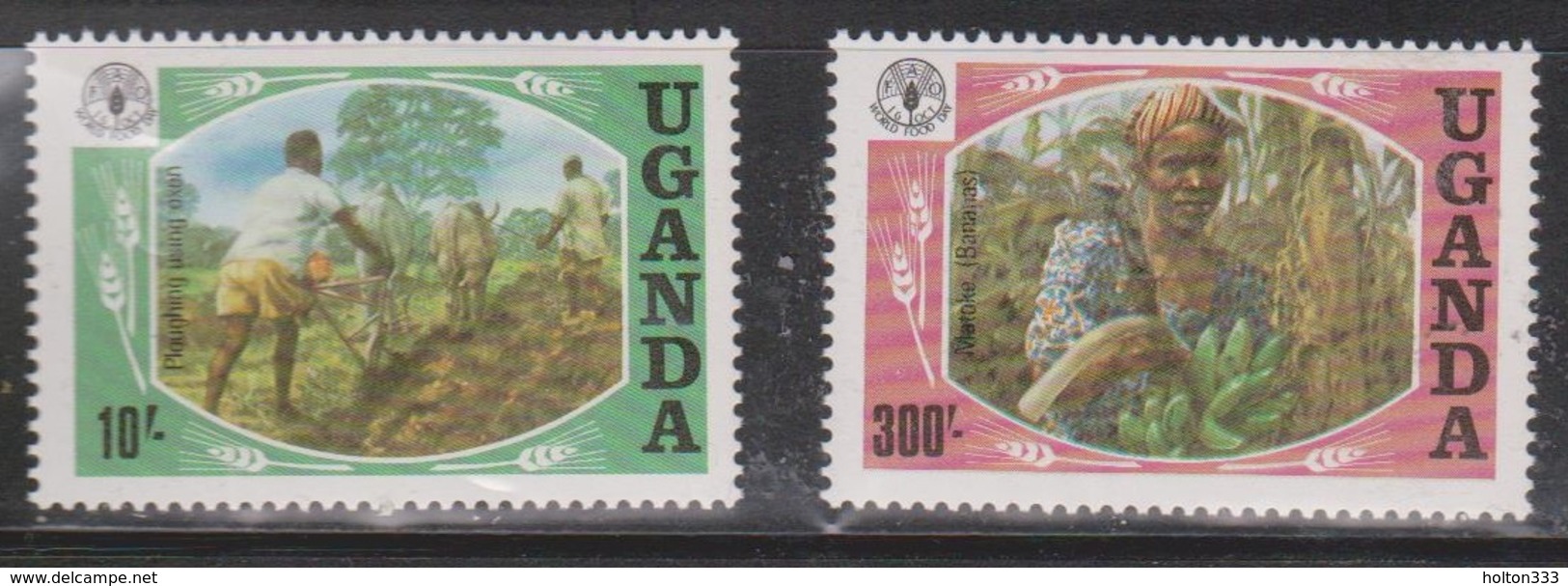 UGANDA Scott # 393-4 MNH - World Food Day - Oeganda (1962-...)