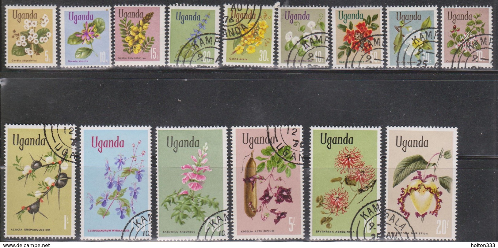 UGANDA Scott # 115-29 Used - Flowers - Oeganda (1962-...)