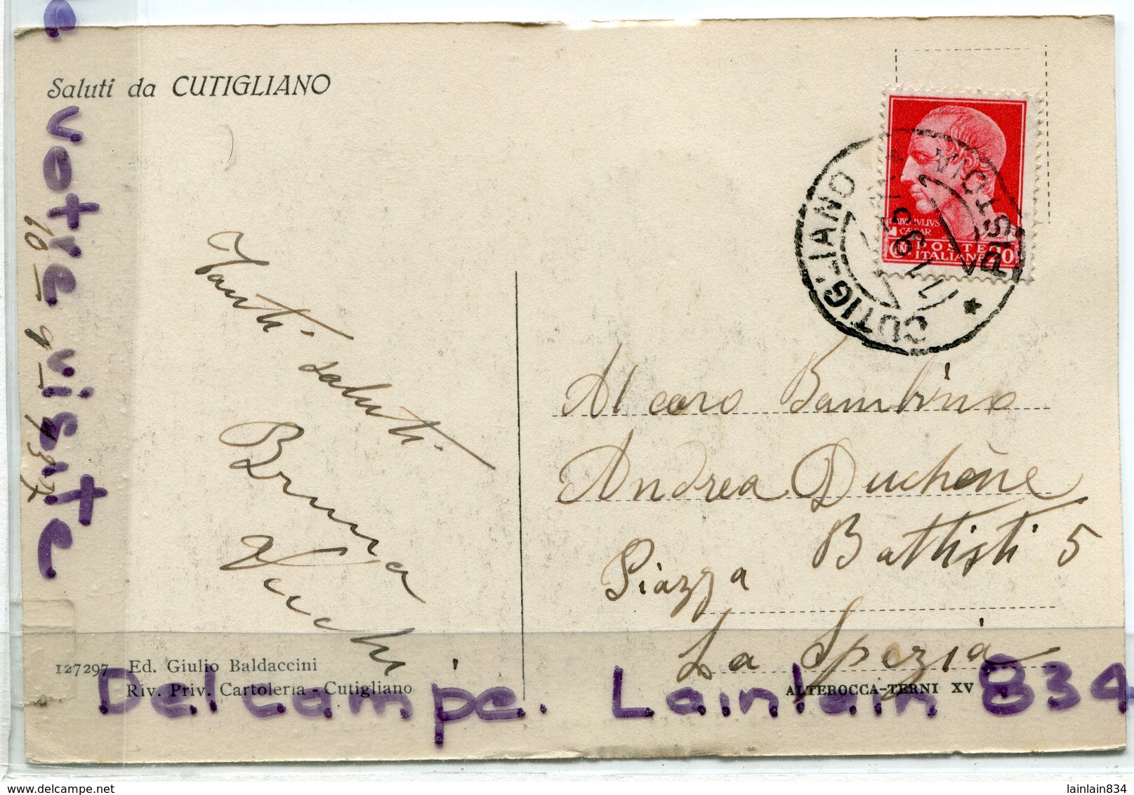 - Cutigliano -  Stazione Climatica - Panorama,  écrite, 1937, BE, Scans. - Siena