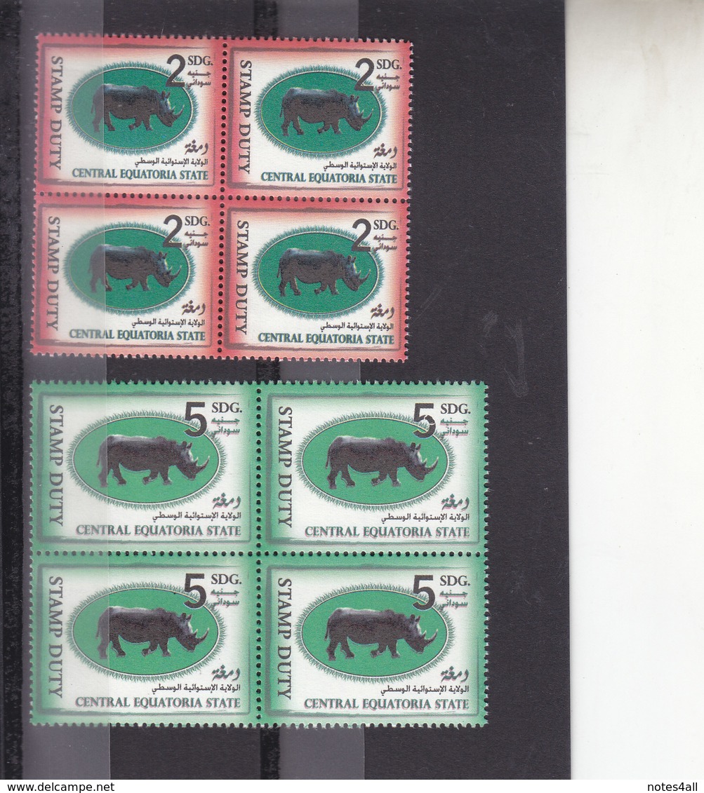 Stamps SOUTH SUDAN REVENUES OF CENTRAL EQUATORIAL STATE 2 BLOCKS OF 4 MNH - Zuid-Soedan