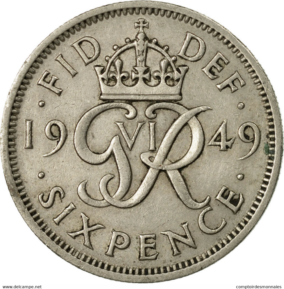 Monnaie, Grande-Bretagne, George VI, 6 Pence, 1949, TB+, Copper-nickel, KM:875 - H. 6 Pence