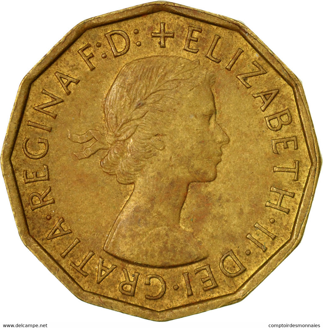 Monnaie, Grande-Bretagne, Elizabeth II, 3 Pence, 1966, TB+, Nickel-brass, KM:900 - F. 3 Pence