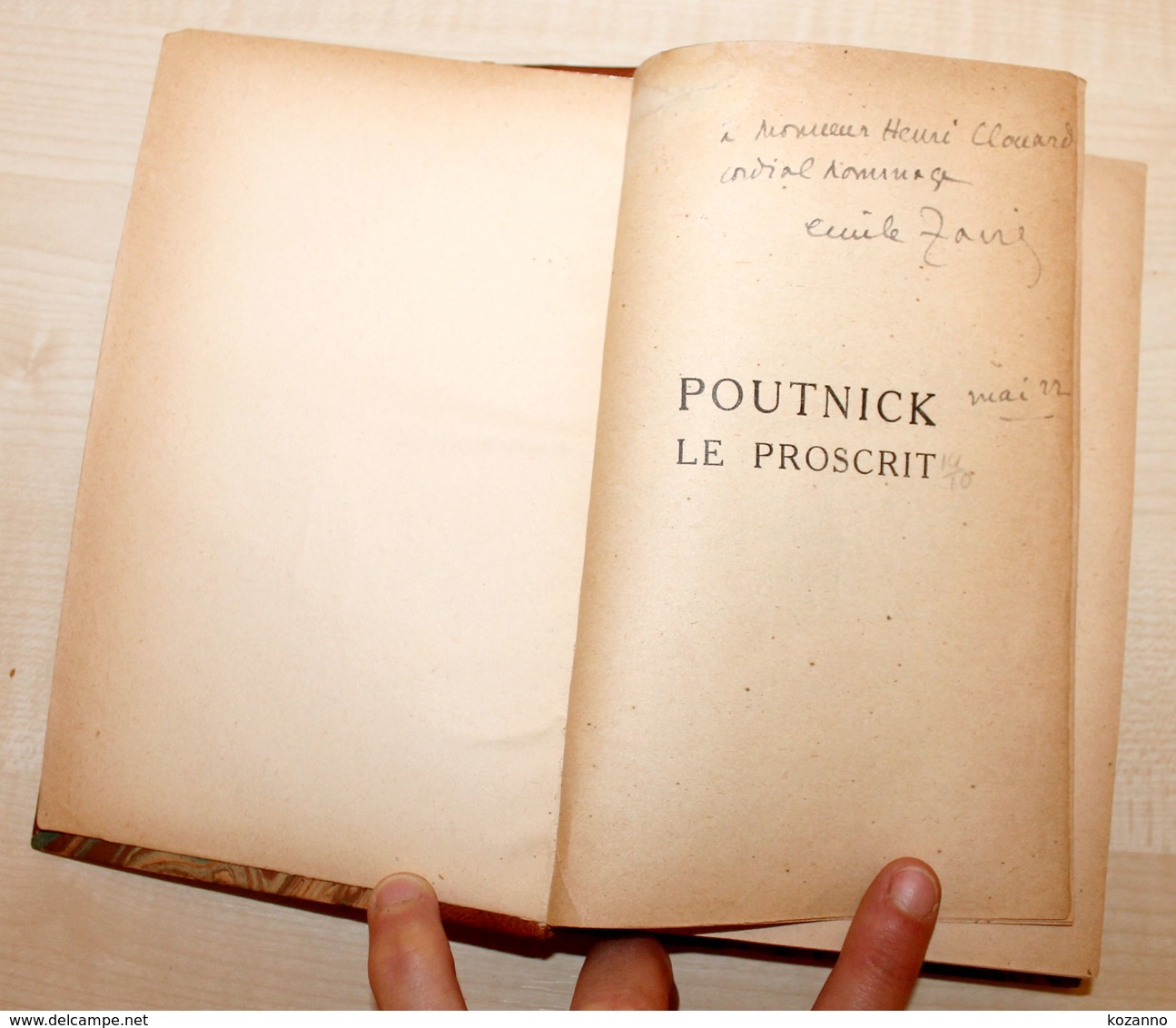 10- ANCIEN LIVRE POUTNICK LE PROSCRIT De ZAVIE - 1922 - Rennaissance + Dédicace - 1801-1900