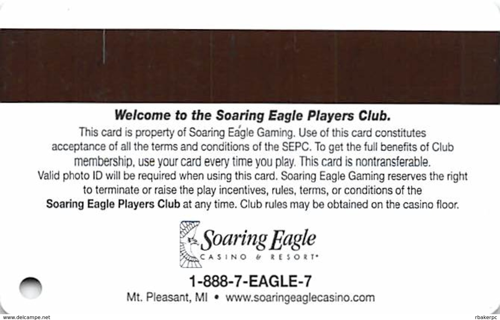 Soaring Eagle Casino - Mt. Pleasant, MI USA - Slot Card - Casino Cards