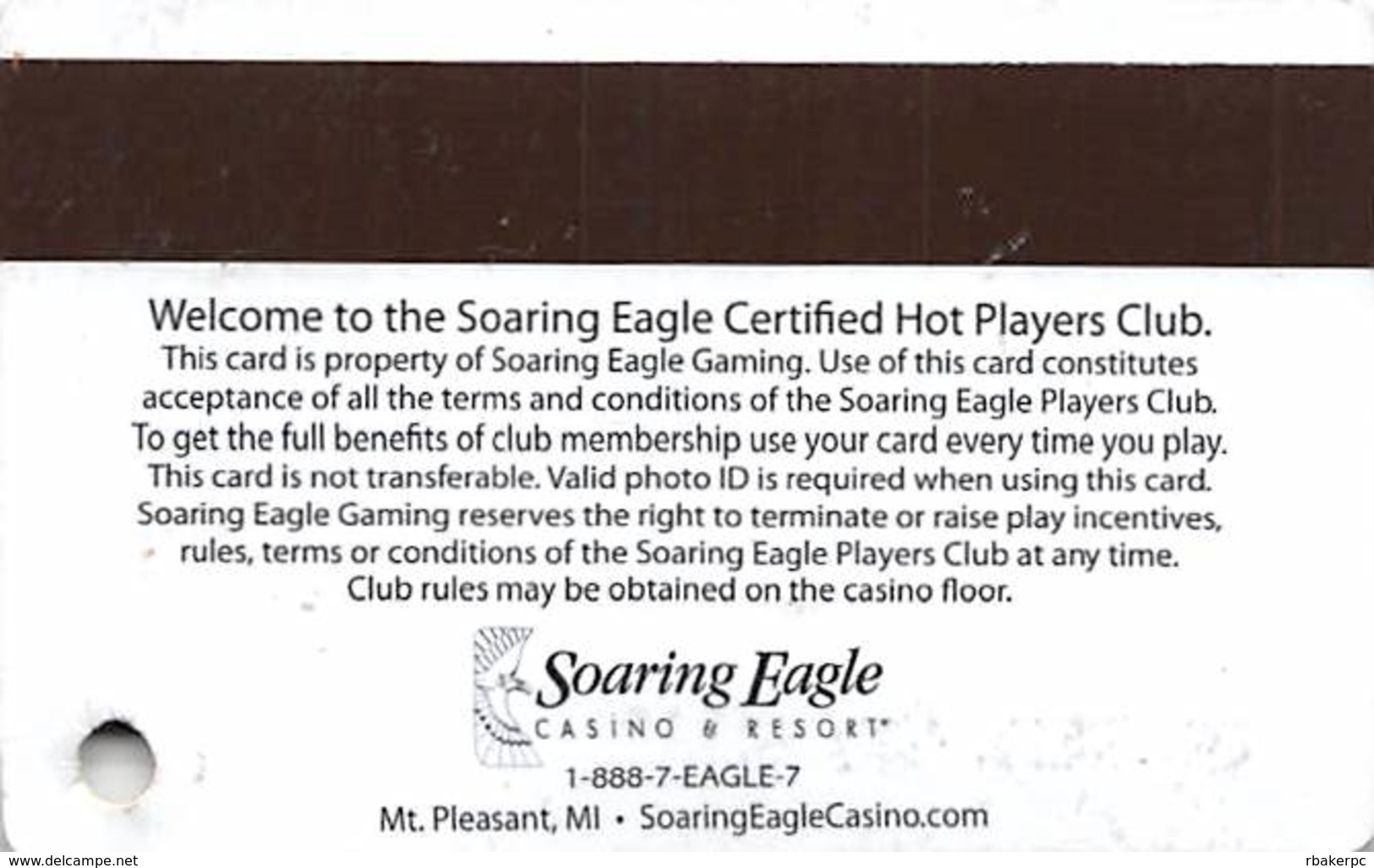 Soaring Eagle Casino - Mt. Pleasant, MI USA - Slot Card - Casino Cards