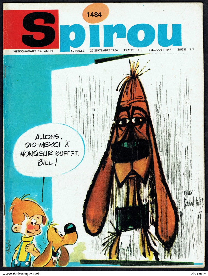 SPIROU N° 1484 - Année 1966 - Couverture "BOULE Et BILL" Dessin Réalisé Par Le Chanteur ANTOINE. - Spirou Magazine
